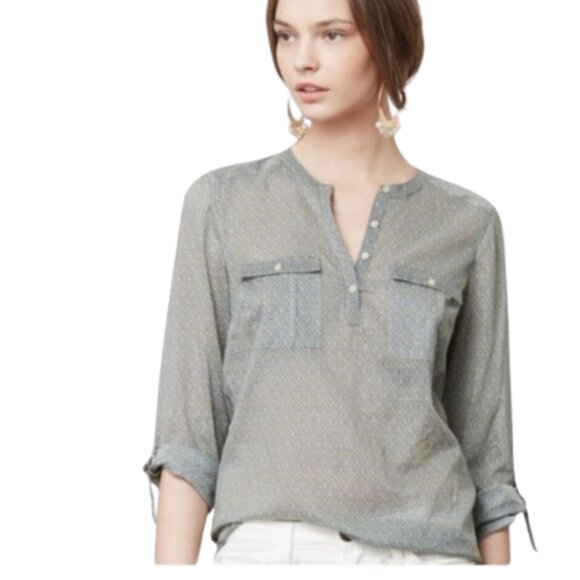 Anthropologie Holding Horses Womens 2 Tulipane Semi Sheer Blouse - Picture 1 of 13